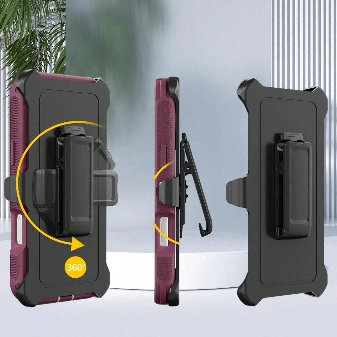 For IPhone 12 13 14 15 16 17 Pro & Pro Max, Heavy Duty Shockproof Armor Bumper Case With Built-In Kickstand, Full Edge Protection Anti-Drop Cover