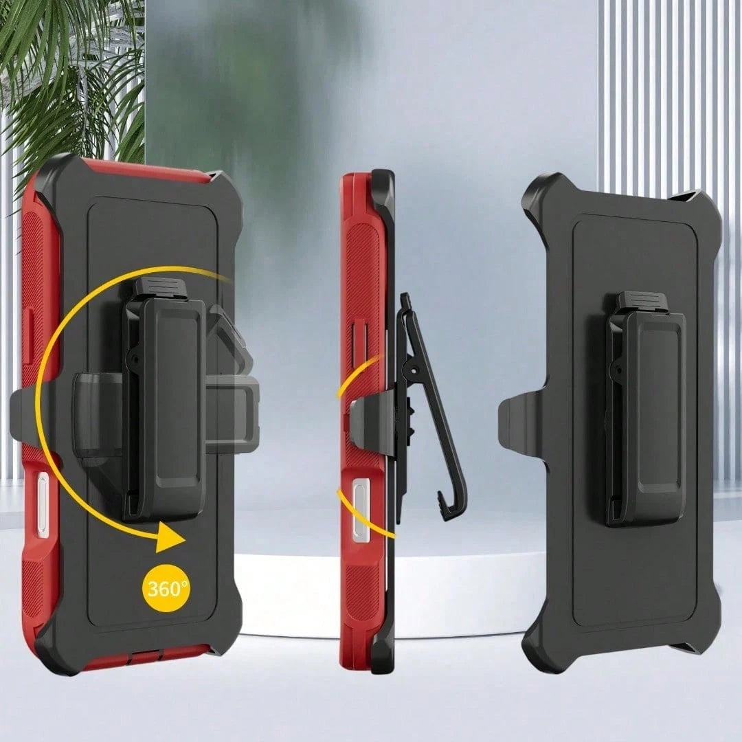 For IPhone 12 13 14 15 16 17 Pro & Pro Max, Heavy Duty Shockproof Armor Bumper Case With Built-In Kickstand, Full Edge Protection Anti-Drop Cover