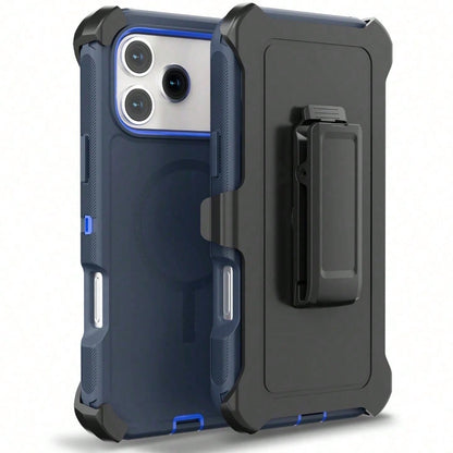 For IPhone 12 13 14 15 16 17 Pro & Pro Max, Heavy Duty Shockproof Armor Bumper Case With Built-In Kickstand, Full Edge Protection Anti-Drop Cover