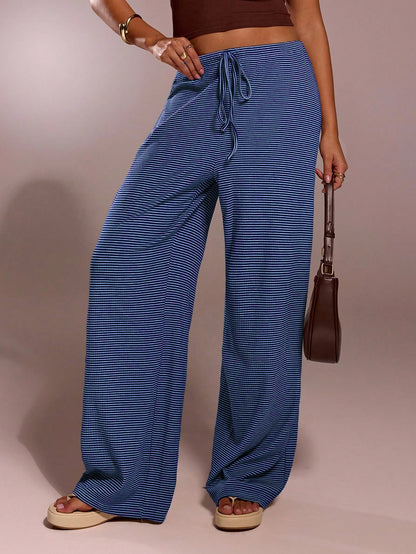 Forever 21 Autumn Women Romantic Pants For Prom Home Holiday Vacation Formal Birthday 90s Business Casual Elegant Western Wear Going Out Black And White Stripe