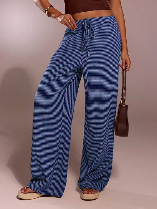 Forever 21 Autumn Women Romantic Pants For Prom Home Holiday Vacation Formal Birthday 90s Business Casual Elegant Western Wear Going Out Black And White Stripe