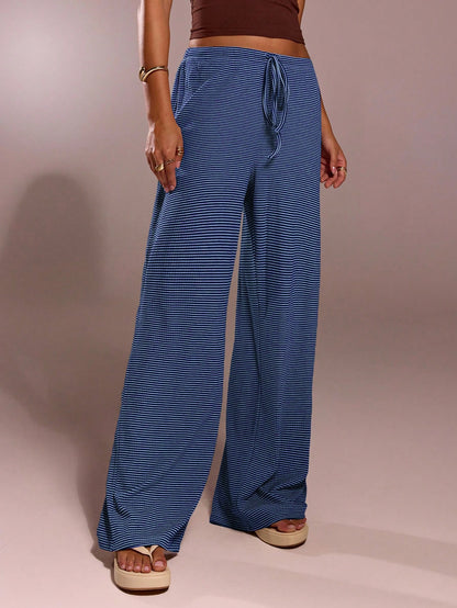 Forever 21 Autumn Women Romantic Pants For Prom Home Holiday Vacation Formal Birthday 90s Business Casual Elegant Western Wear Going Out Black And White Stripe