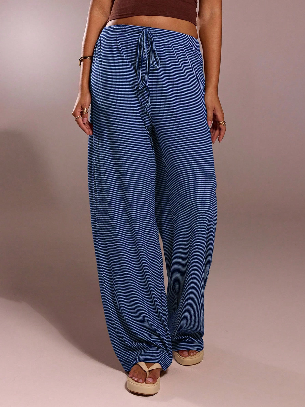Forever 21 Autumn Women Romantic Pants For Prom Home Holiday Vacation Formal Birthday 90s Business Casual Elegant Western Wear Going Out Black And White Stripe