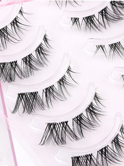 Fox Style Natural & Long & Wispy False Eyelashes ForDaily Party Makeup, Cat Eye & Fairy Style False Lashes ForGlamorous Look(5 Pairs)