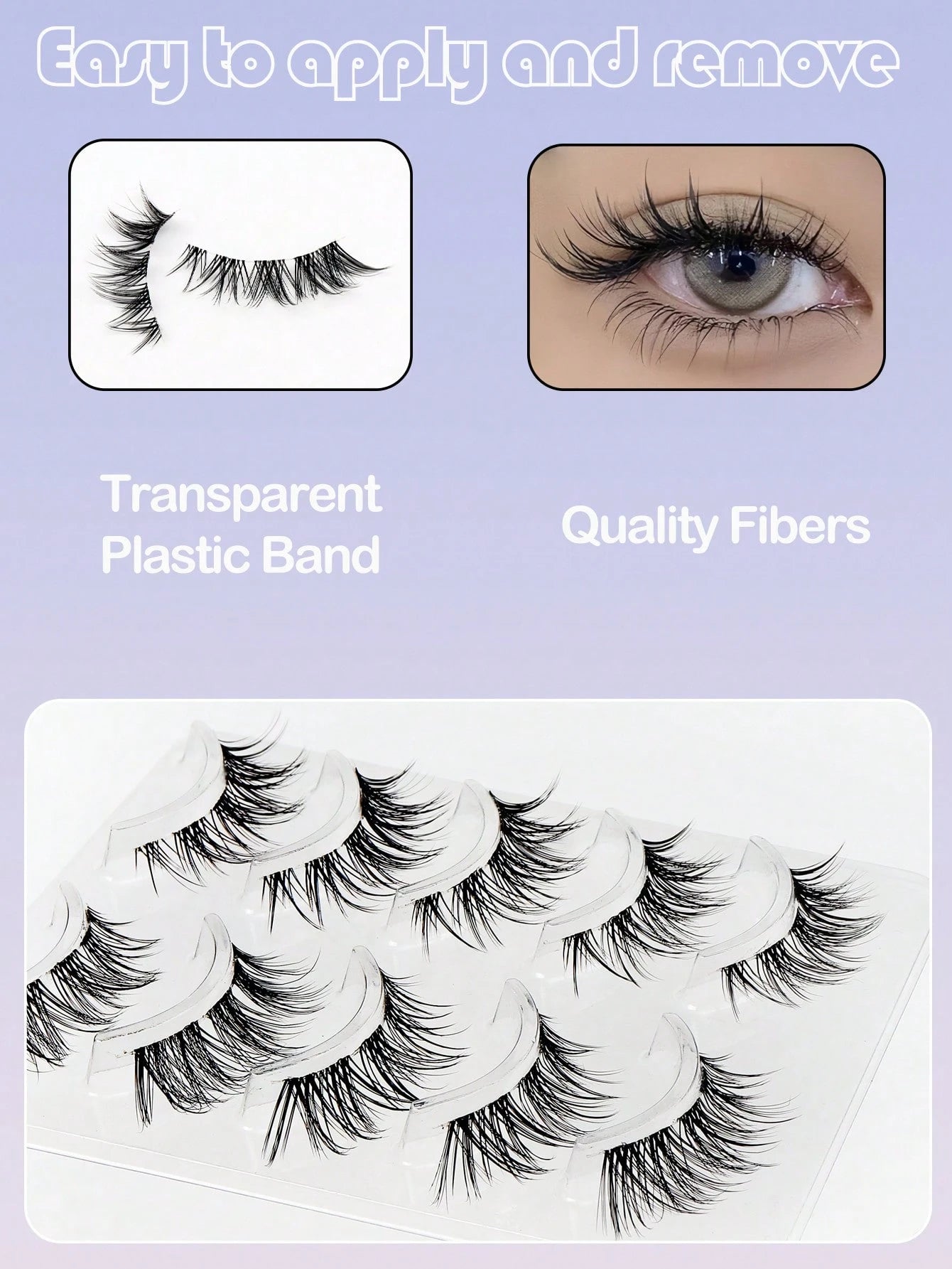 Fox Style Natural & Long & Wispy False Eyelashes ForDaily Party Makeup, Cat Eye & Fairy Style False Lashes ForGlamorous Look(5 Pairs)