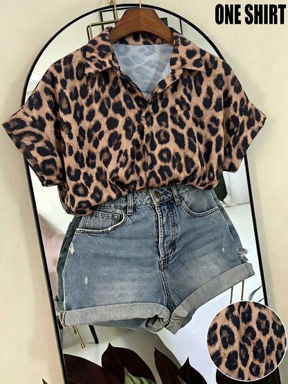 Franclia Fashionable French Design Loose Batwing Sleeve Collar Women's Short Sleeve Shirt, Spring/Summer, Vacation, Beach