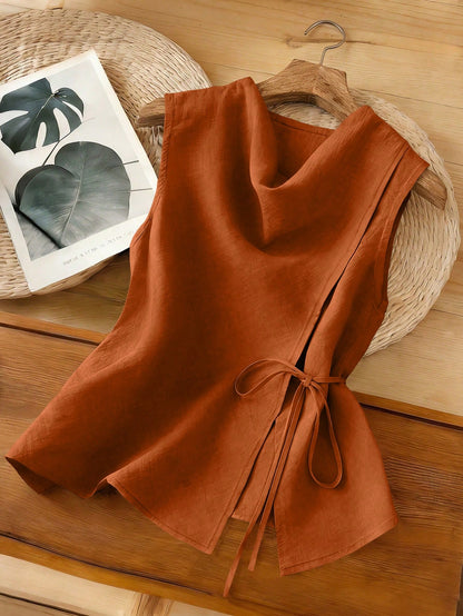 Franclia New Arrival Sleeveless Unique Design Tank Top For Women, Spring/Summer Zanzea Blouses For Women