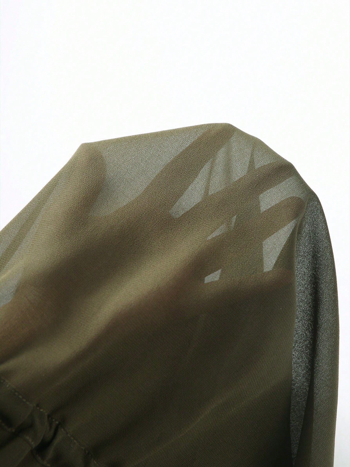 Franclia Plus Size Women Casual/Work/Vacation Military Green Chiffon Short Sleeve Shirt