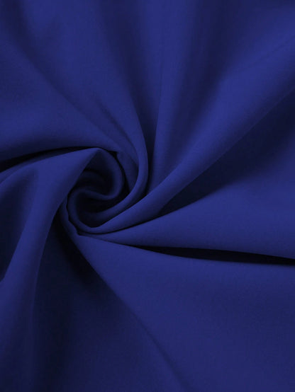 Franclia Women's Elegant Solid Color Tie Waist Blue Skirt