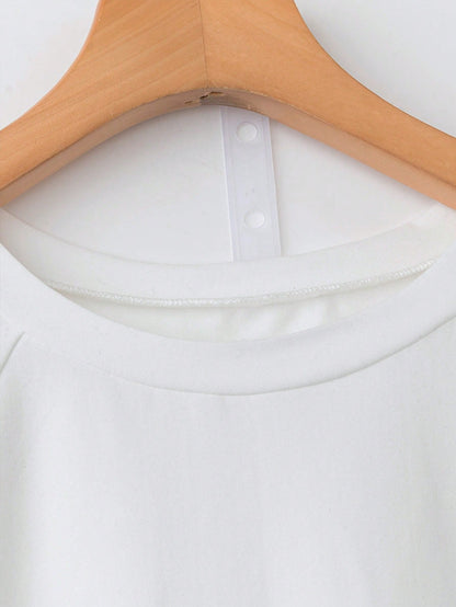 Franclia Women's Round Neck Short Sleeve Casual Solid Color Pleated Ruffle Lantern Sleeve Summer T-Shirt Zipper Top Zip Up Top Zanzea Dress