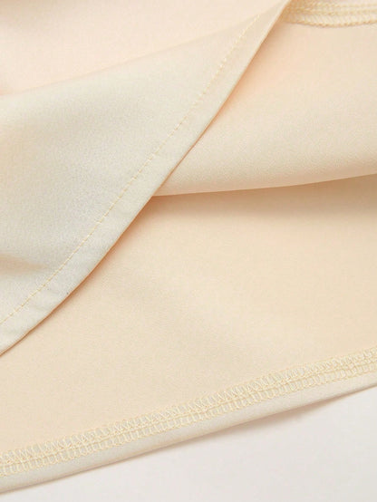 Franclia Women's Simple Elegant Solid Color A-Line Skirt, Summer Fall Cloth For Women