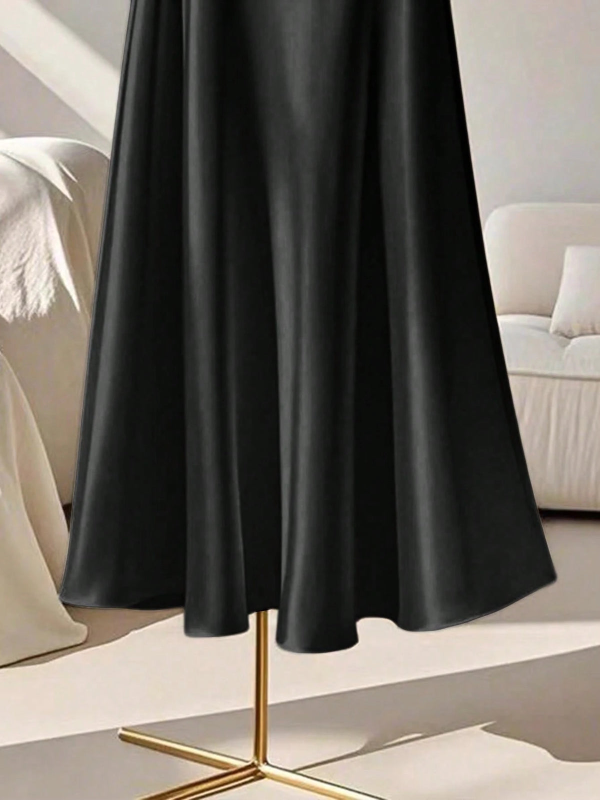 Franclia Women's Simple Elegant Solid Color A-Line Skirt, Summer Fall Cloth For Women