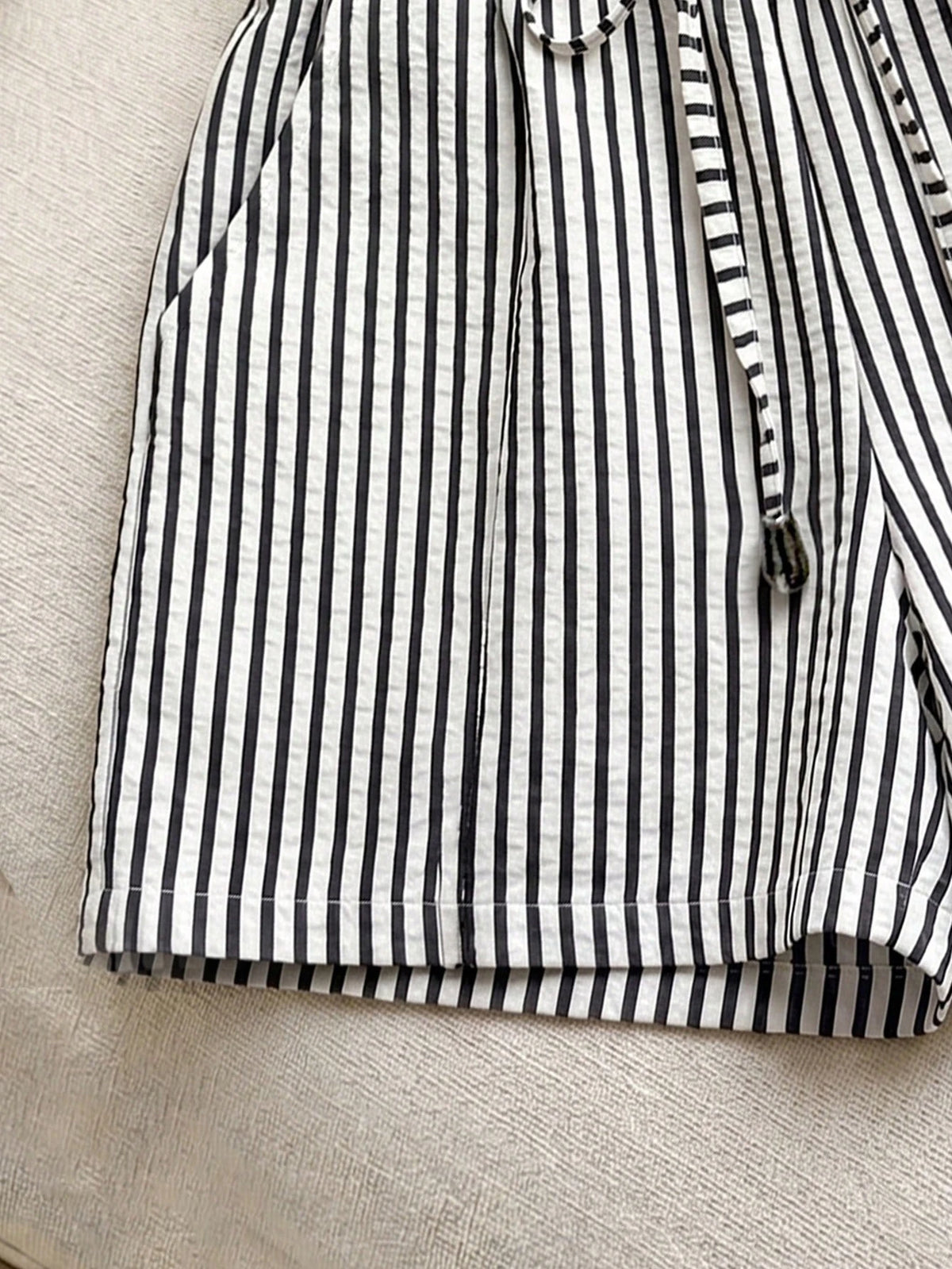Franclia Women's Striped Tie-Waist Loose Casual Shorts