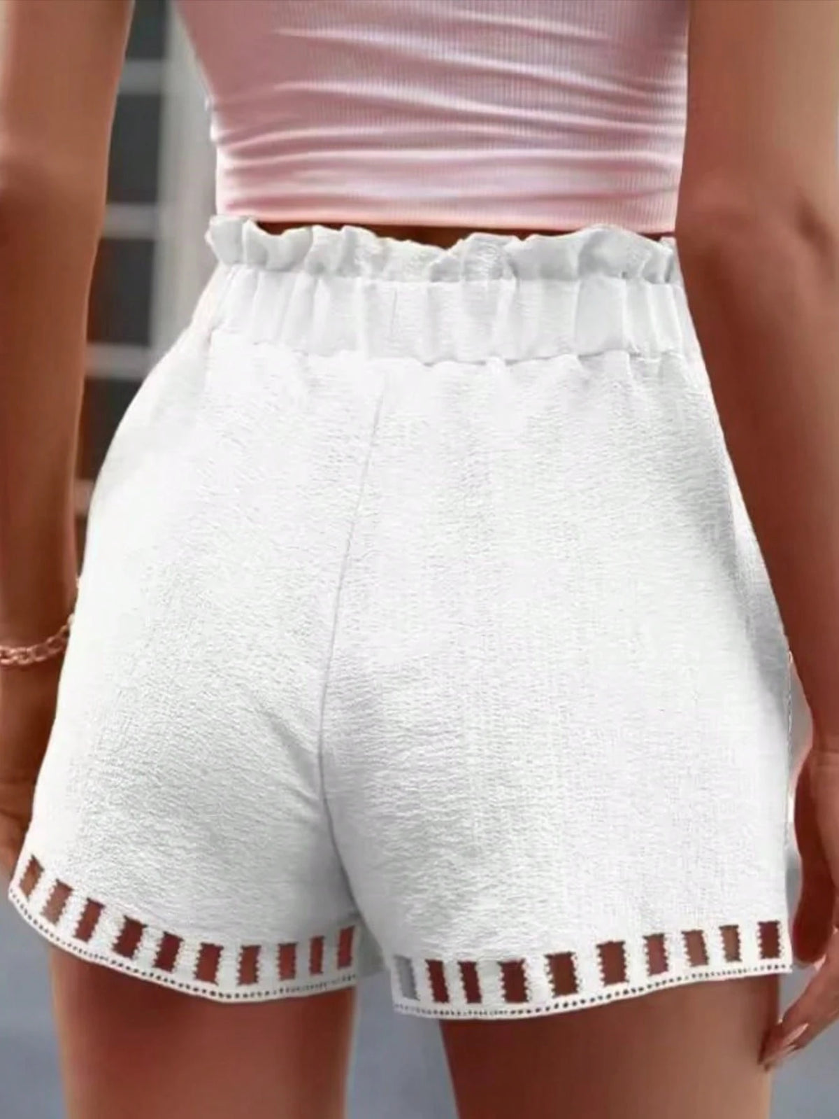 Franclia Women's Striped Tie-Waist Loose Casual Shorts