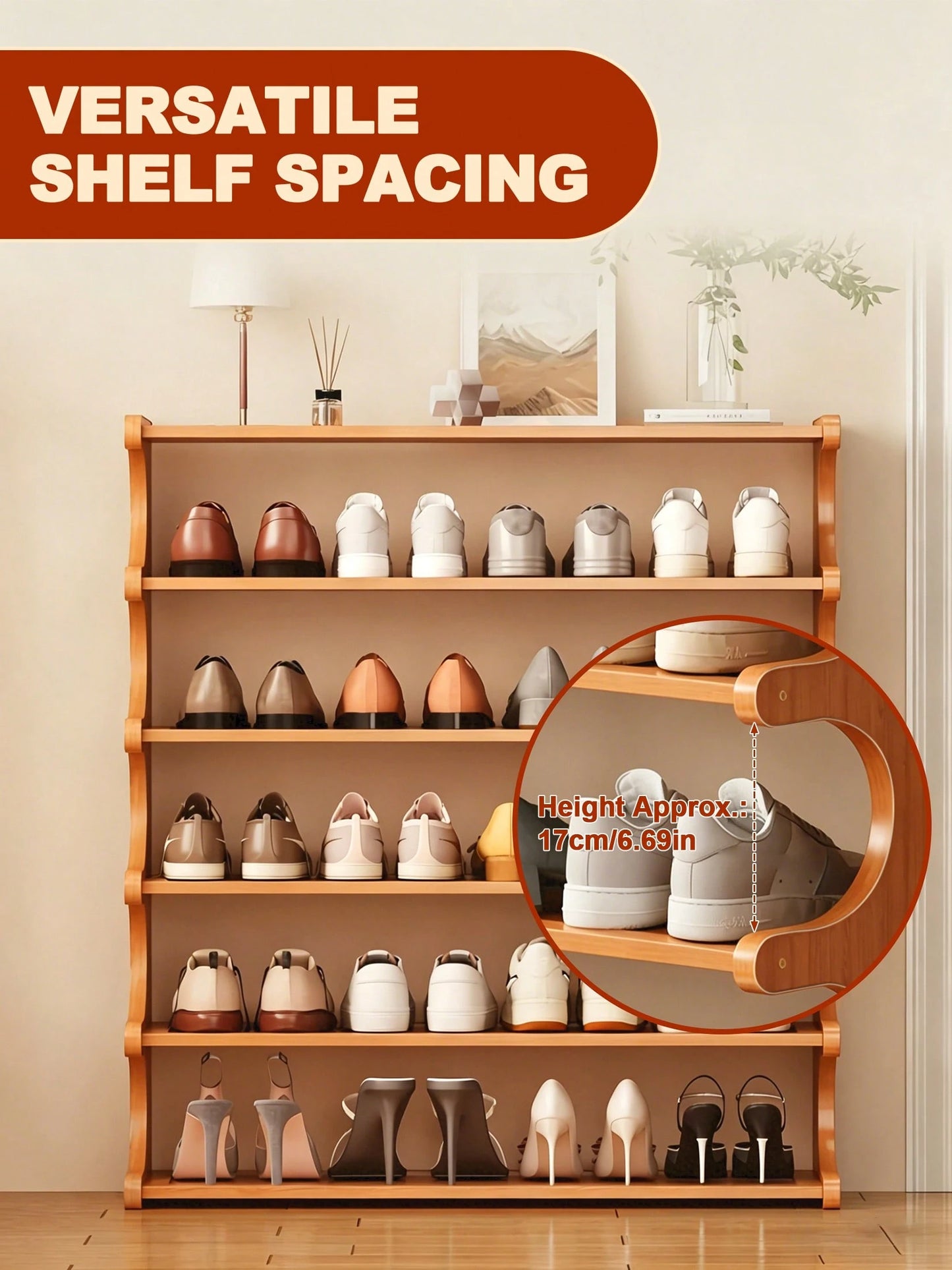 Free Standing Shoe Rack, Bamboo Shoe Storage Organizer, Stable Shoe Organizer With Removable Shelves, Shoe Holder, Space-Saving Shoe Shelf For Entryway, Living Room, Bedroom, Closet Organizers And Sto