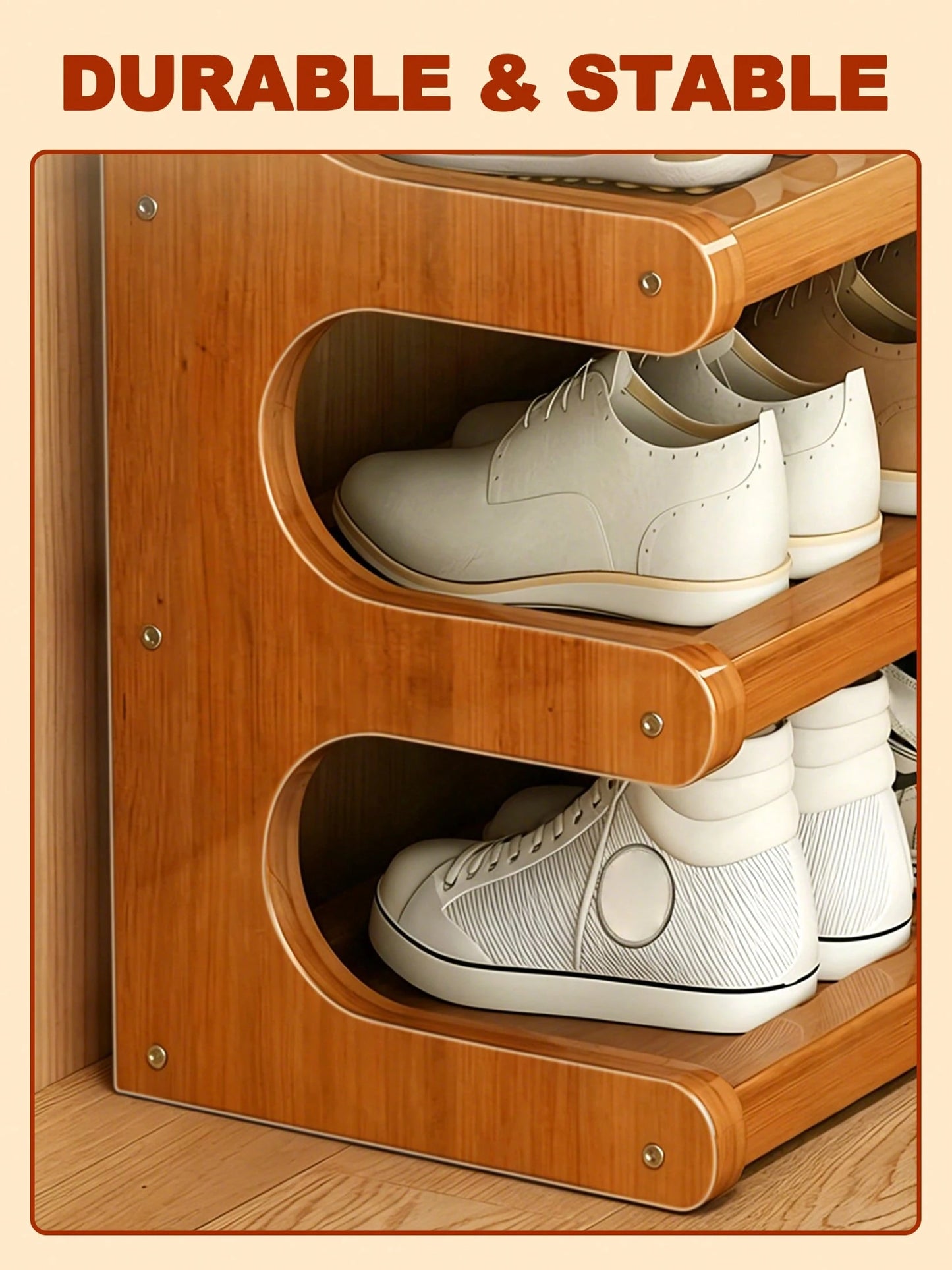 Free Standing Shoe Rack, Bamboo Shoe Storage Organizer, Stable Shoe Organizer With Removable Shelves, Shoe Holder, Space-Saving Shoe Shelf For Entryway, Living Room, Bedroom, Closet Organizers And Sto