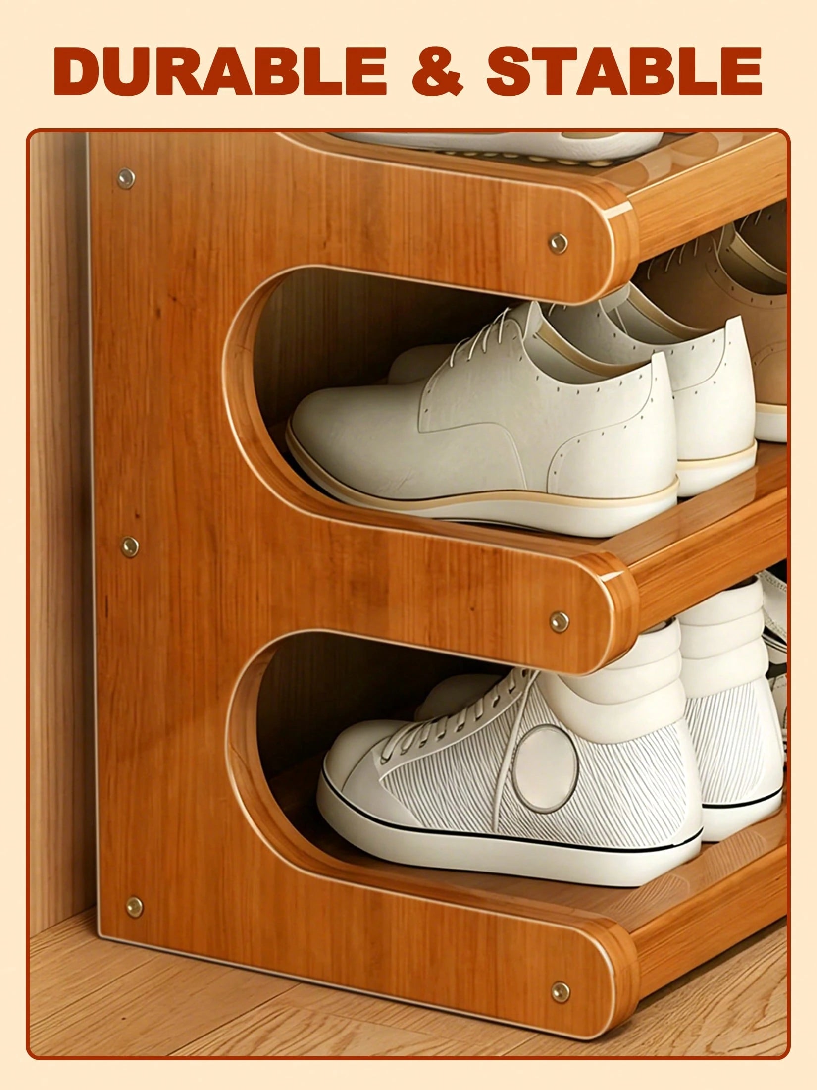 Free Standing Shoe Rack, Bamboo Shoe Storage Organizer, Stable Shoe Organizer With Removable Shelves, Shoe Holder, Space-Saving Shoe Shelf For Entryway, Living Room, Bedroom, Closet Organizers And Sto