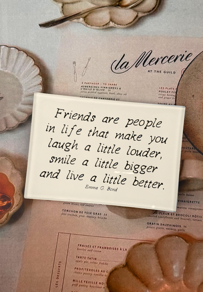Friends Are People In Life Decoupage Glass Tray