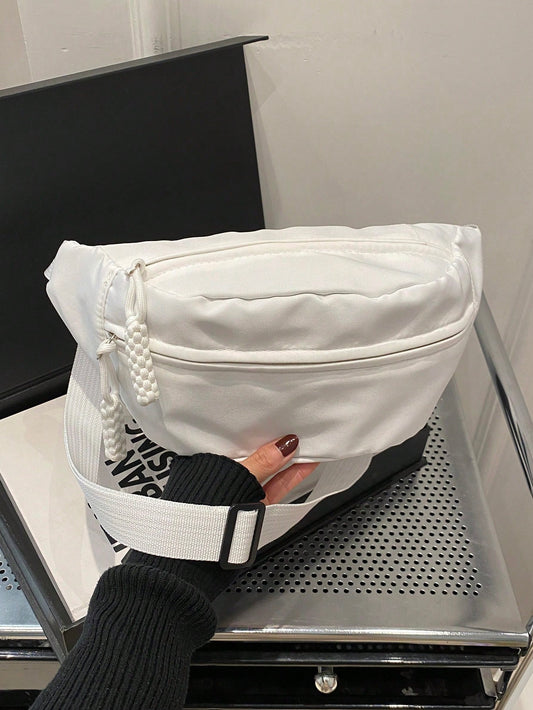 FRIFUL Fashionable Nylon Crossbody Bag, Solid Color Shoulder Bag, Women's Casual Shoulder Bag, Suitable For Outdoor Sports