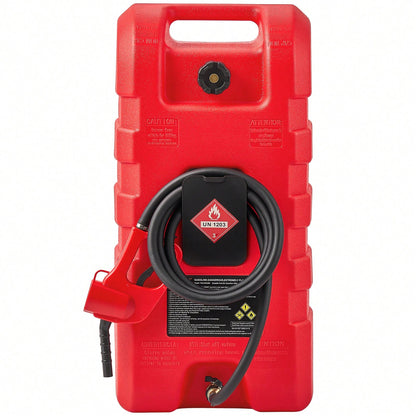 Fuel Caddy, 15 Gallon, Portable Fuel Tank With Gravity & Hand Pump Modes, Fuel Tank Container With Wheels, 10 Ft Delivery Hose & Manual Pump, Gas Caddy For Motorboats, ATVs, Gasoline