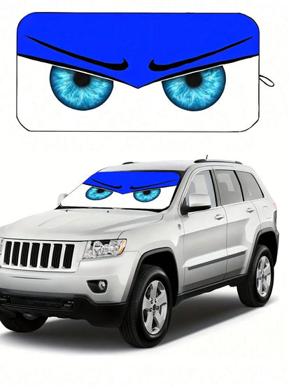 Funny Car Windshield Sunshade, Car Windshield Sun Visor, Fit For Sedan, SUV, Truck| Summer Car Sunscreen, Sun Visor And Car Accessories Reflective, Foldable Car Sunshade Universal Fit- Block Heat An