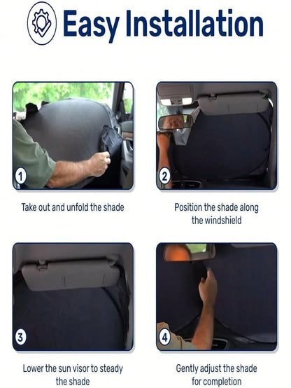 Funny Car Windshield Sunshade, Car Windshield Sun Visor, Fit For Sedan, SUV, Truck| Summer Car Sunscreen, Sun Visor And Car Accessories Reflective, Foldable Car Sunshade Universal Fit- Block Heat An