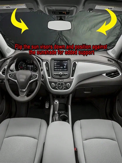 Funny Car Windshield Sunshade, Car Windshield Sun Visor, Fit For Sedan, SUV, Truck| Summer Car Sunscreen, Sun Visor And Car Accessories Reflective, Foldable Car Sunshade Universal Fit- Block Heat An