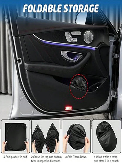 Funny Car Windshield Sunshade, Car Windshield Sun Visor, Fit For Sedan, SUV, Truck| Summer Car Sunscreen, Sun Visor And Car Accessories Reflective, Foldable Car Sunshade Universal Fit- Block Heat An