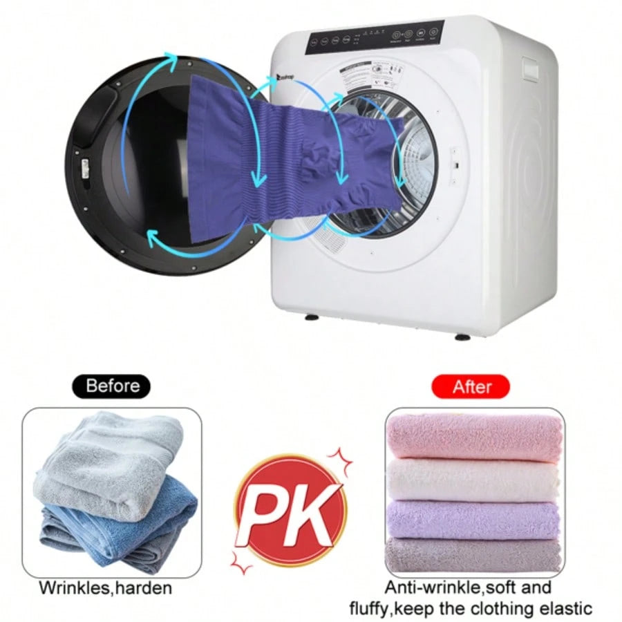 GDZ60-618E Upgraded LCD Screen Ultraviolet Sterilization Household Dryer 6kg Drum Dryer 2 Pieces Of Filter Cotton-White