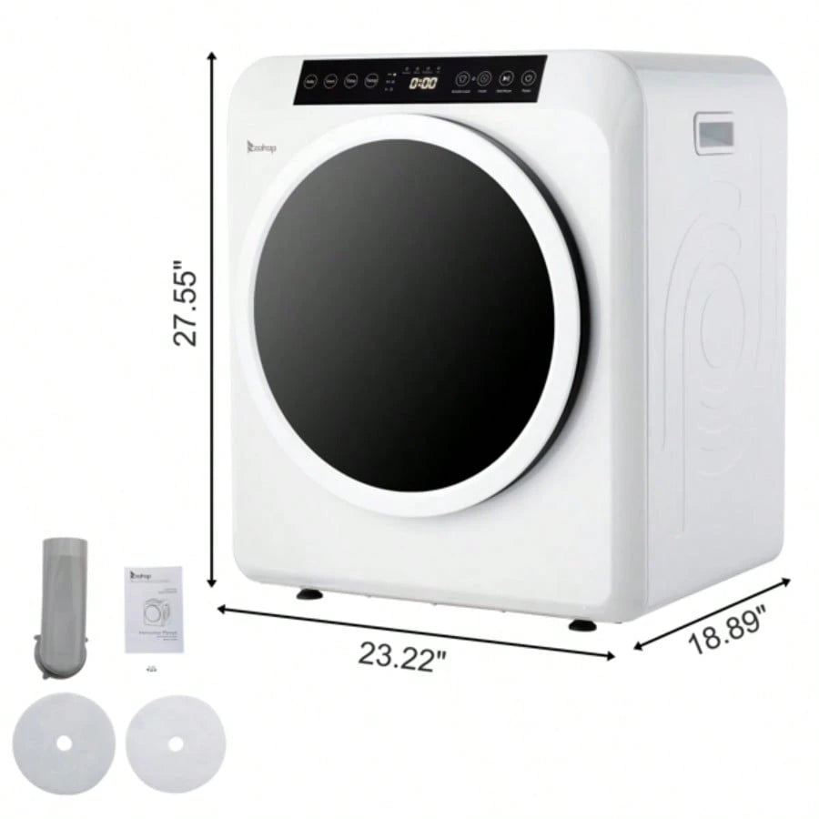 GDZ60-618E Upgraded LCD Screen Ultraviolet Sterilization Household Dryer 6kg Drum Dryer 2 Pieces Of Filter Cotton-White