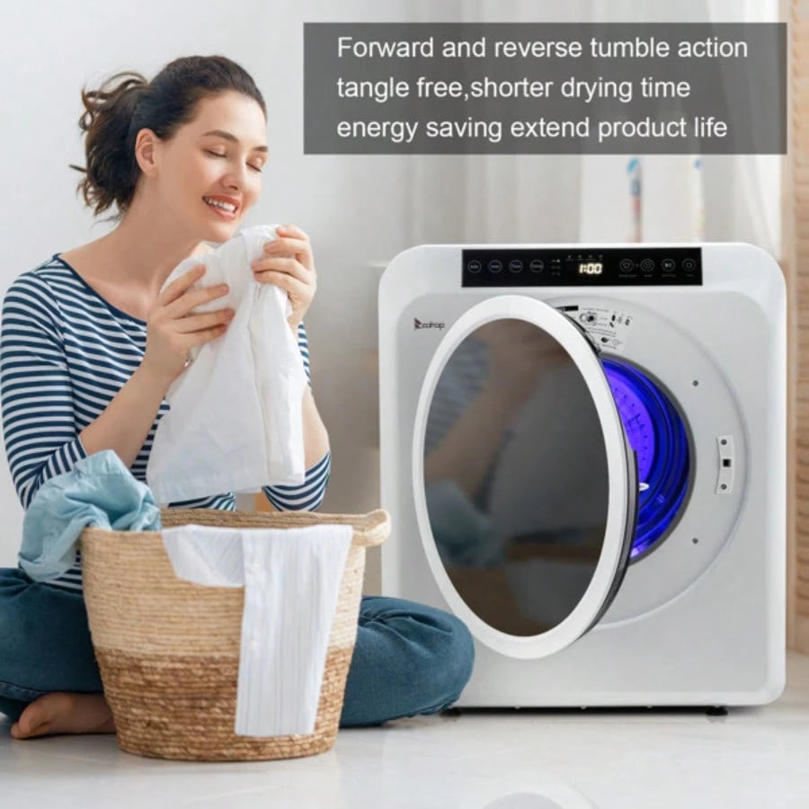 GDZ60-618E Upgraded LCD Screen Ultraviolet Sterilization Household Dryer 6kg Drum Dryer 2 Pieces Of Filter Cotton-White