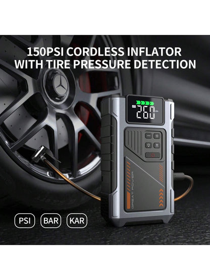 Geeneu Portable 3500A Jump Starter With Air Compressor,Car Battery Jump Box(For 8.0L Gas/6.5-Liter Fuel Vehicle)With 150PSI Tire Inflator,12V Battery Compact Jumper Starter,Cargador De Batería De Carr