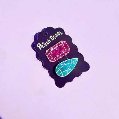 Gemstone Hair Clip Set