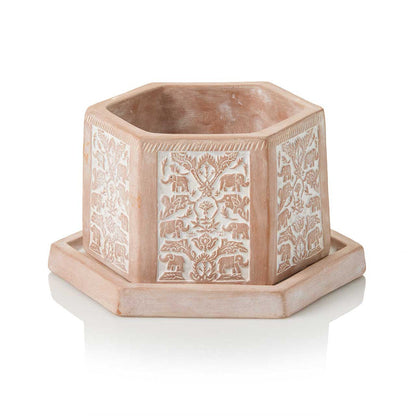 Geo Elephant Terracotta Planter