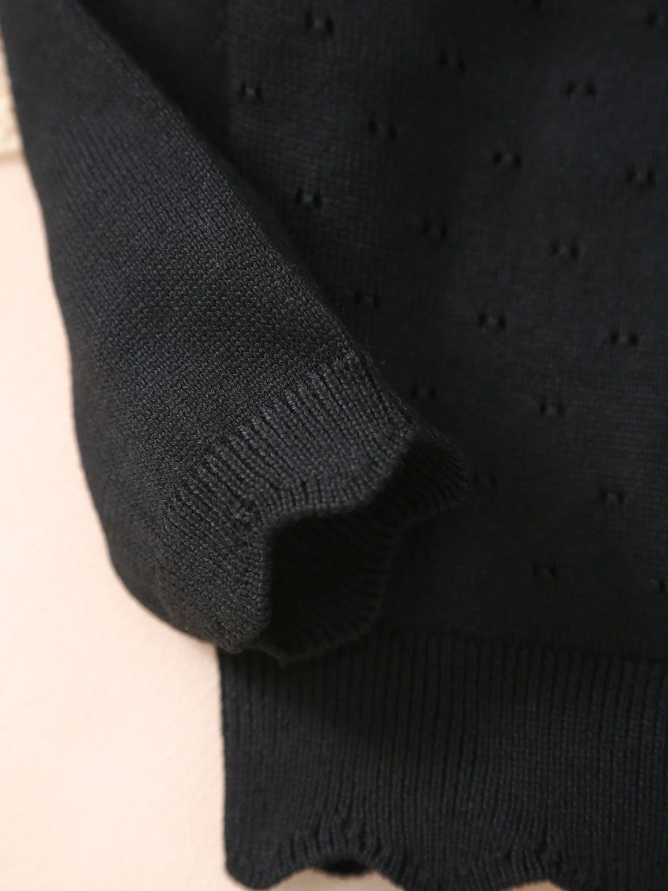 Girls' Solid Color Knitted Lightweight Cardigan, Suitable For Home Wear, Outings Or Eid Al-Fitr Gift