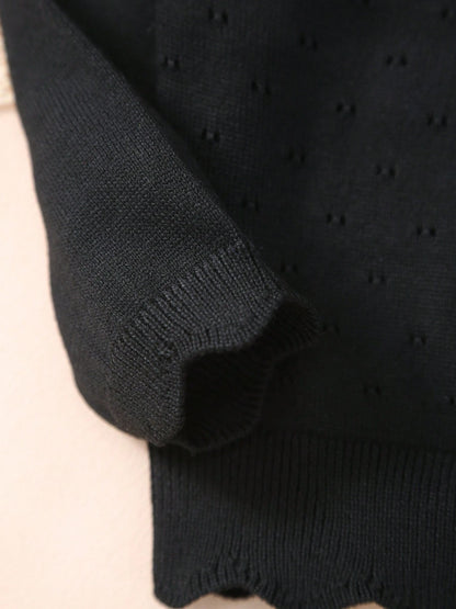 Girls' Solid Color Knitted Lightweight Cardigan, Suitable For Home Wear, Outings Or Eid Al-Fitr Gift