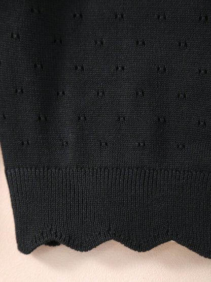 Girls' Solid Color Knitted Lightweight Cardigan, Suitable For Home Wear, Outings Or Eid Al-Fitr Gift