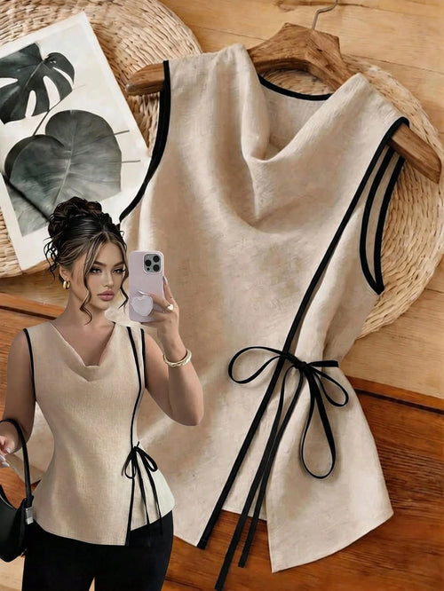 GlowEve CURVE Plus Size Women Patchwork Color Casual Versatile Daily Wear Shirt