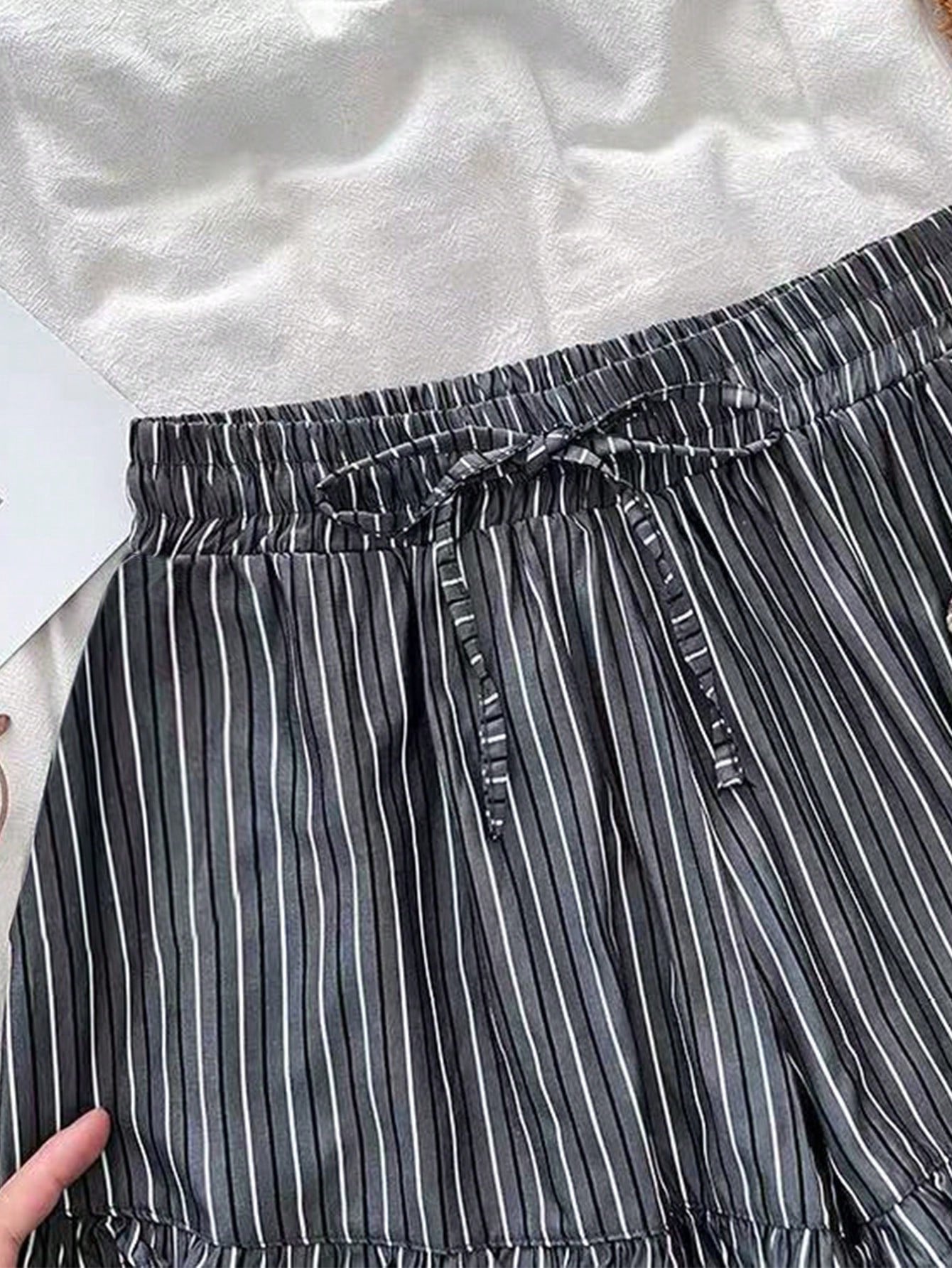 GlowEve Women's Casual Striped Print Drawstring Shorts, Summer