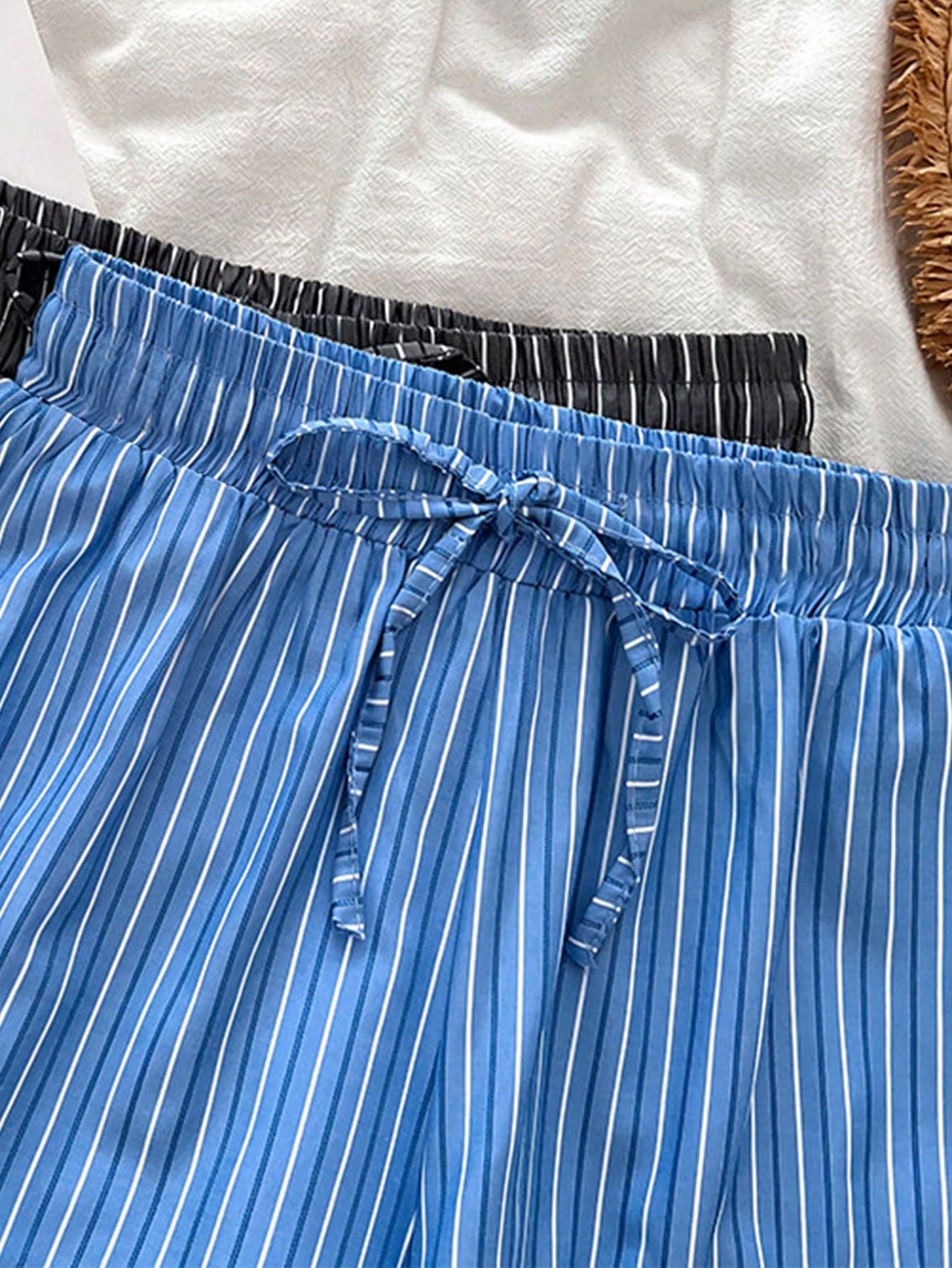 GlowEve Women's Casual Striped Print Drawstring Shorts, Summer