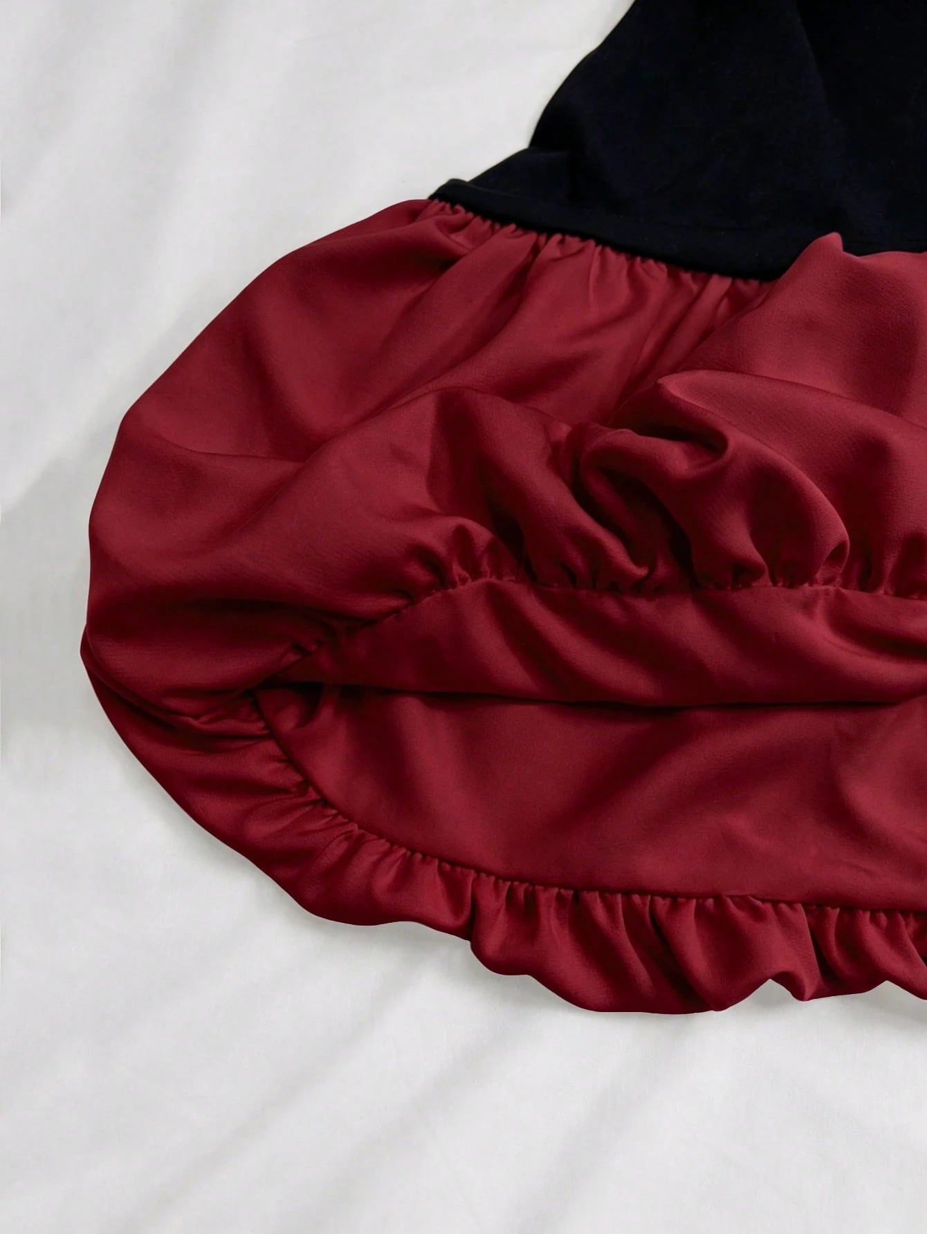 GlowEve Women's Round Neck Color Block Pleated Sexy Date Party Short Tulip Dress