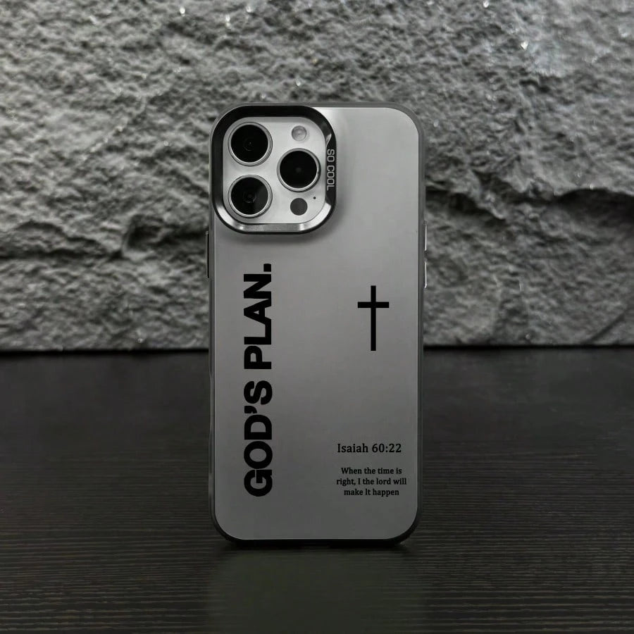 GOD'S PLAN Isaiah 17Pro 16E 15Plus 14 13 12 11 S25 S24 S23 S22 Phone, God's, Faith, Personality, Gradient, Protective Silicone Cover, Durable, Shockproof Drop.WC60