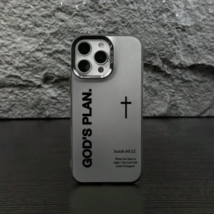 GOD'S PLAN Isaiah 17Pro 16E 15Plus 14 13 12 11 S25 S24 S23 S22 Phone, God's, Faith, Personality, Gradient, Protective Silicone Cover, Durable, Shockproof Drop.WC60