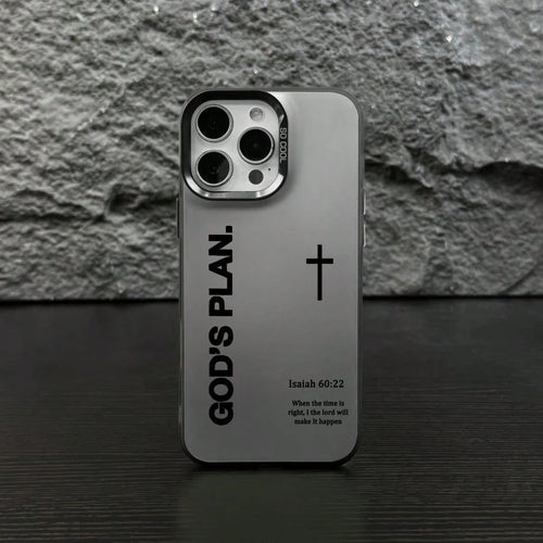 GOD'S PLAN Isaiah 17Pro 16E 15Plus 14 13 12 11 S25 S24 S23 S22 Phone, God's, Faith, Personality, Gradient, Protective Silicone Cover, Durable, Shockproof Drop.WC60