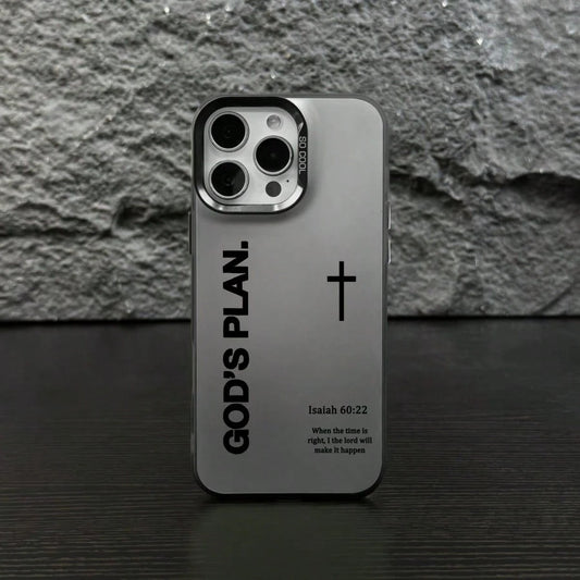 GOD'S PLAN Isaiah 17Pro 16E 15Plus 14 13 12 11 S25 S24 S23 S22 Phone, God's, Faith, Personality, Gradient, Protective Silicone Cover, Durable, Shockproof Drop.WC60