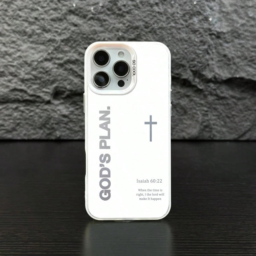 GOD'S PLAN Isaiah 17Pro 16E 15Plus 14 13 12 11 S25 S24 S23 S22 Phone, God's, Faith, Personality, Gradient, Protective Silicone Cover, Durable, Shockproof Drop.WC60