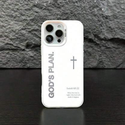 GOD'S PLAN Isaiah 17Pro 16E 15Plus 14 13 12 11 S25 S24 S23 S22 Phone, God's, Faith, Personality, Gradient, Protective Silicone Cover, Durable, Shockproof Drop.WC60