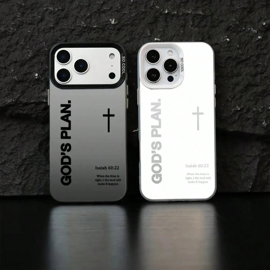 GOD'S PLAN Isaiah 17Pro 16E 15Plus 14 13 12 11 S25 S24 S23 S22 Phone, God's, Faith, Personality, Gradient, Protective Silicone Cover, Durable, Shockproof Drop.WC60