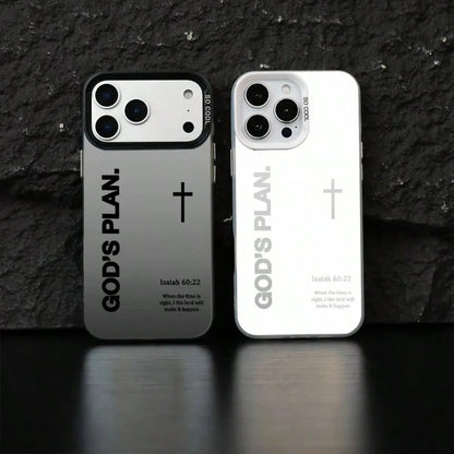 GOD'S PLAN Isaiah 17Pro 16E 15Plus 14 13 12 11 S25 S24 S23 S22 Phone, God's, Faith, Personality, Gradient, Protective Silicone Cover, Durable, Shockproof Drop.WC60