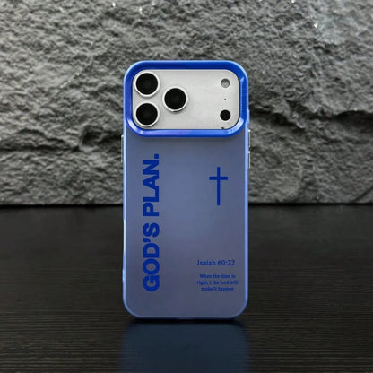 GOD'S PLAN Isaiah 17Pro 16E 15Plus 14 13 12 11 S25 S24 S23 S22 Phone, God's, Faith, Personality, Gradient, Protective Silicone Cover, Durable, Shockproof Drop.WC60